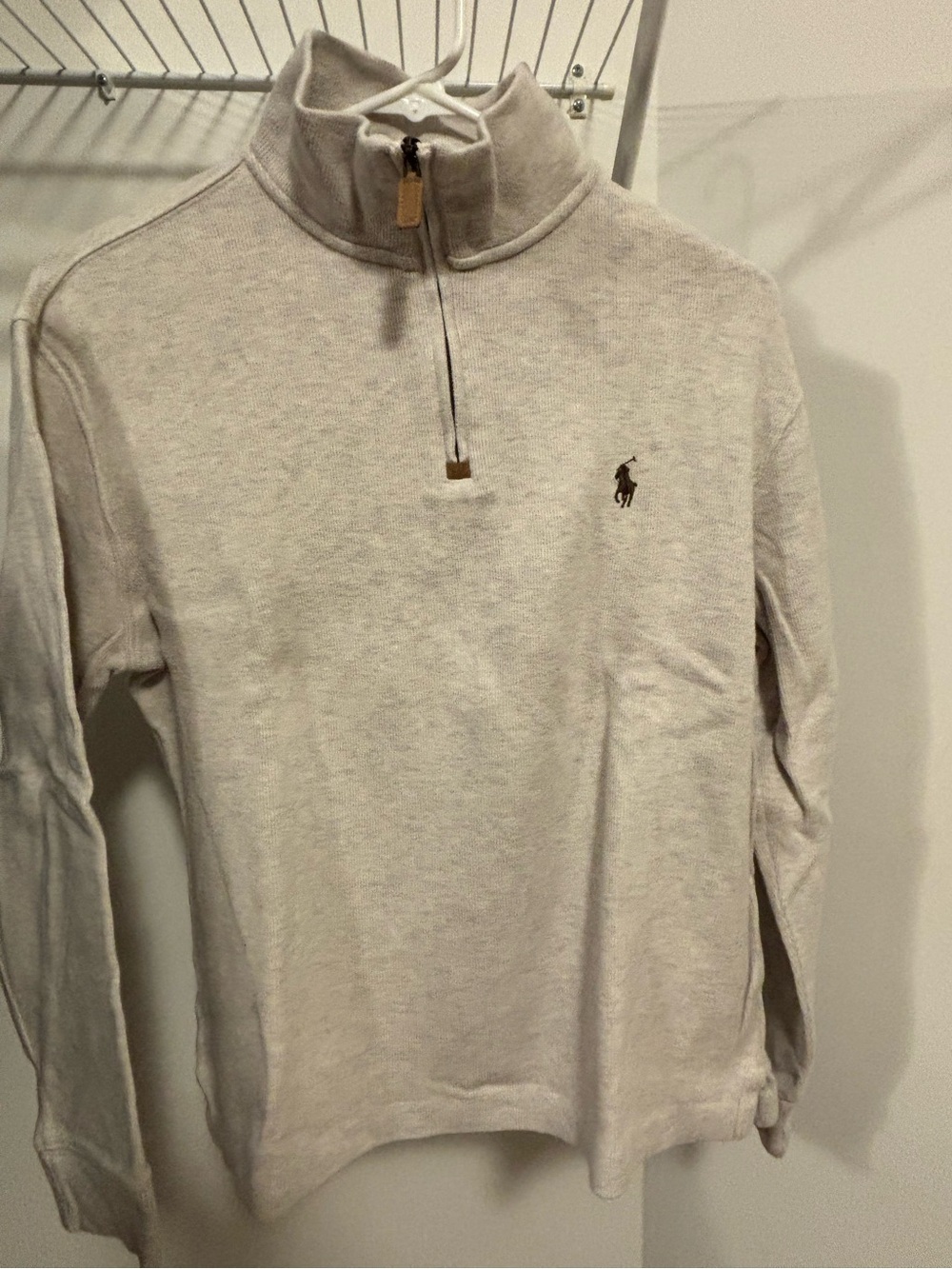 Ralph Lauren Men’s Light Cream Half-Zip Pullover Sweater